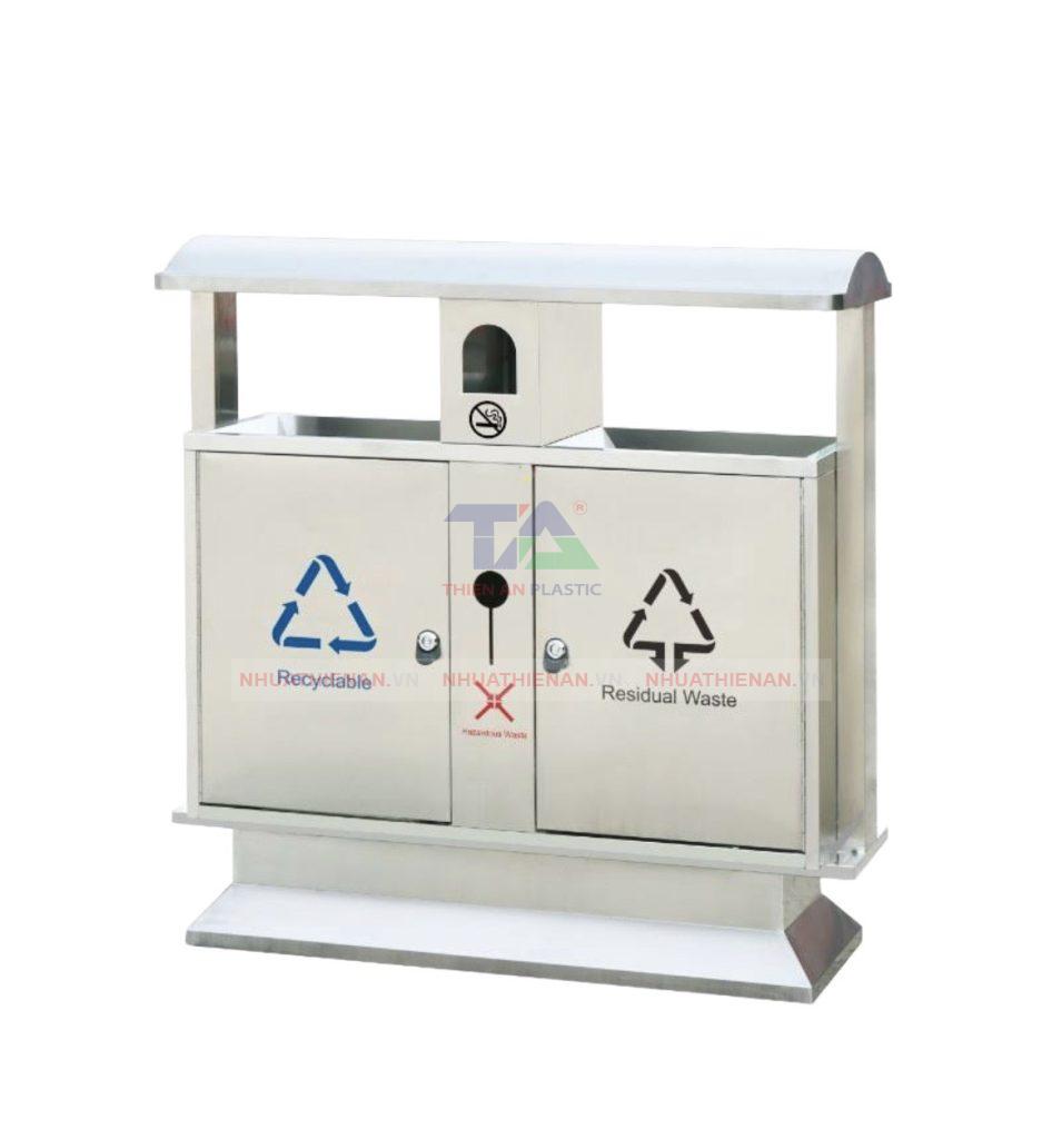 Thùng Rác Inox 2 Ngăn - HT plastic